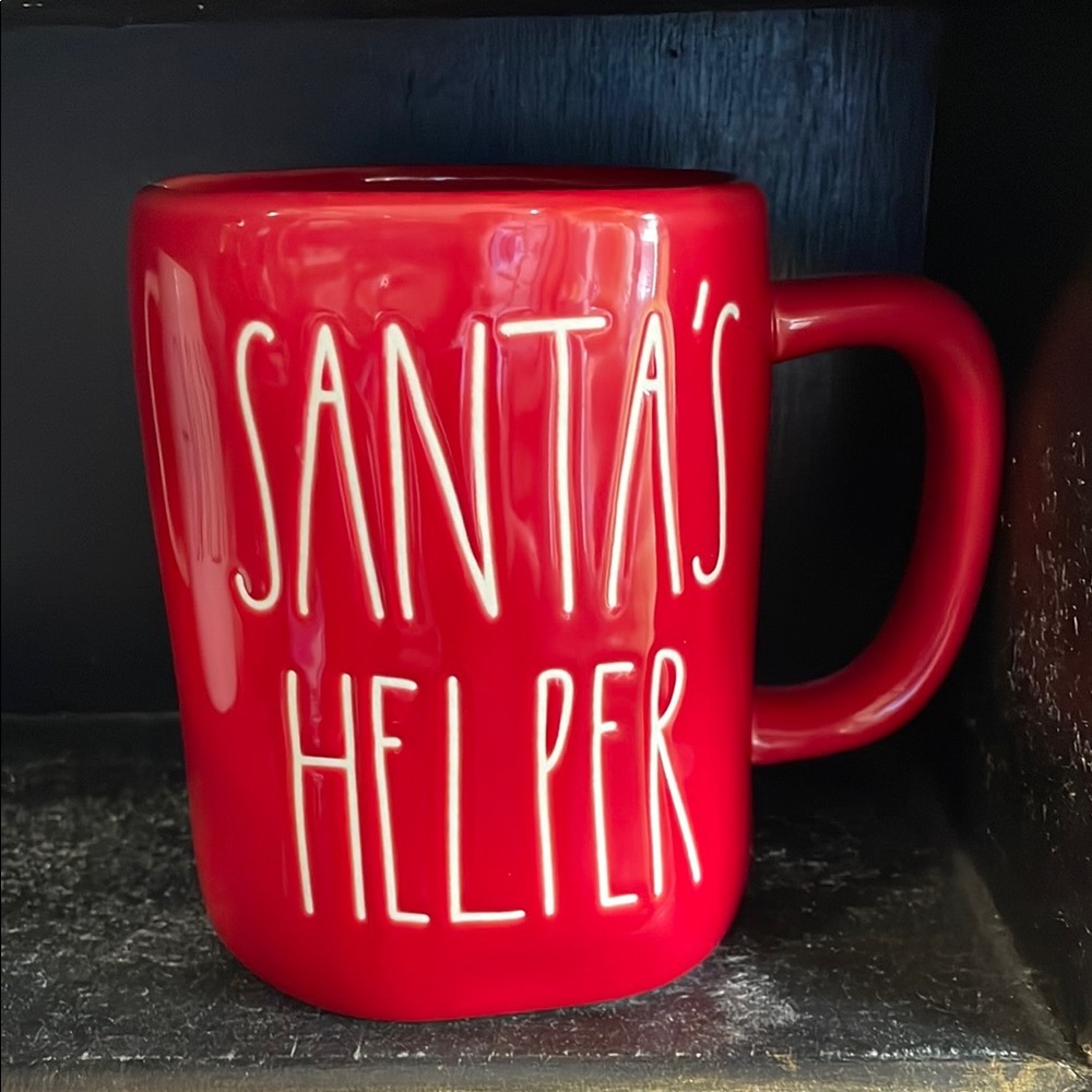Santa's Helper Red Ceramic Mug